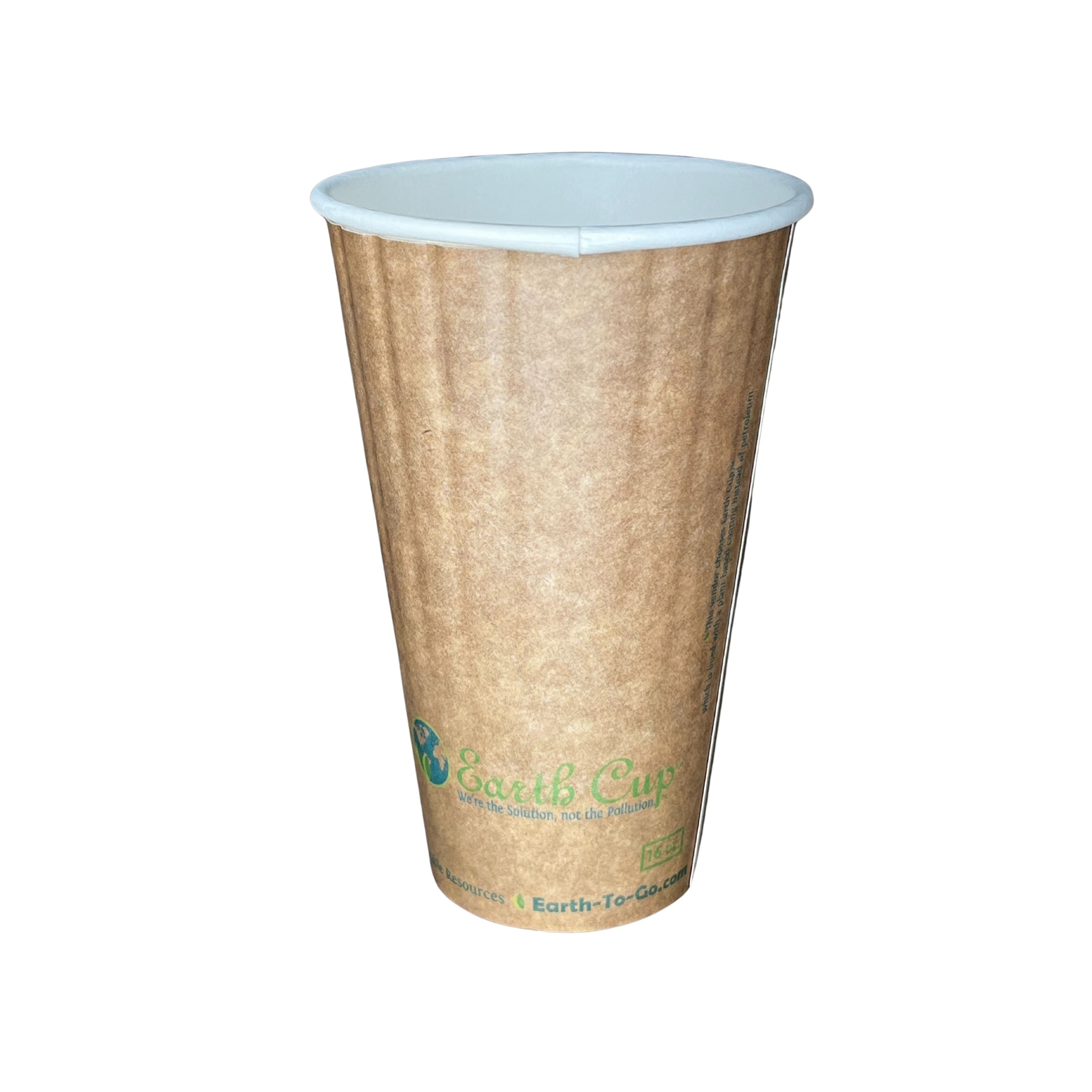Earth Cup® 16 oz. Compostable, Kraft, Insulated, 500 per case