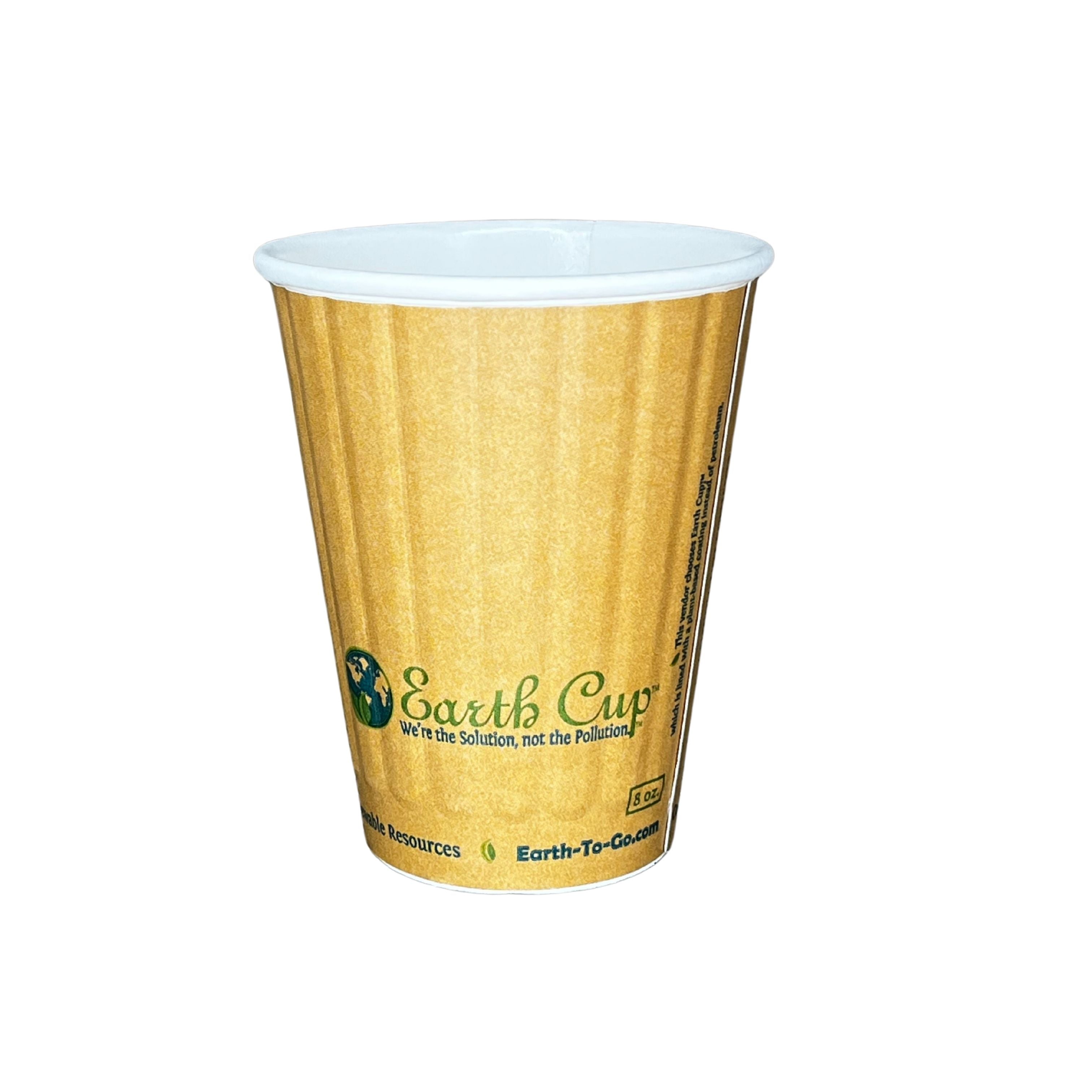 Earth Cup® 8 oz. Compostable, Kraft, Insulated, 500 per case